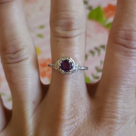 SOLD | 0.76ctw Genuine Amethyst Filigree - Picture 6 of 8